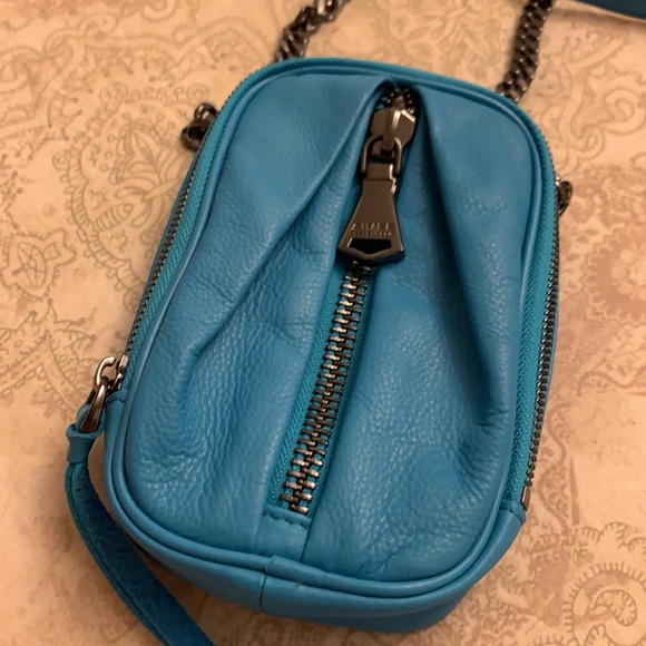 🦕NWOT 🦕Leather Aimee Kestenberg Aqua/Teal Crossbody Bag! - Picture 2 of 16